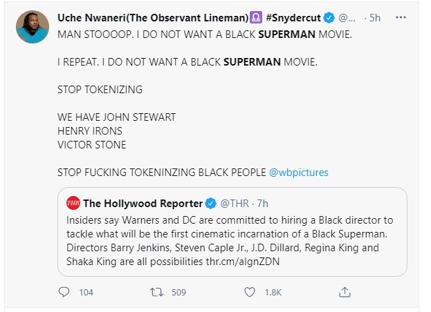 Black Superman tweet twitter