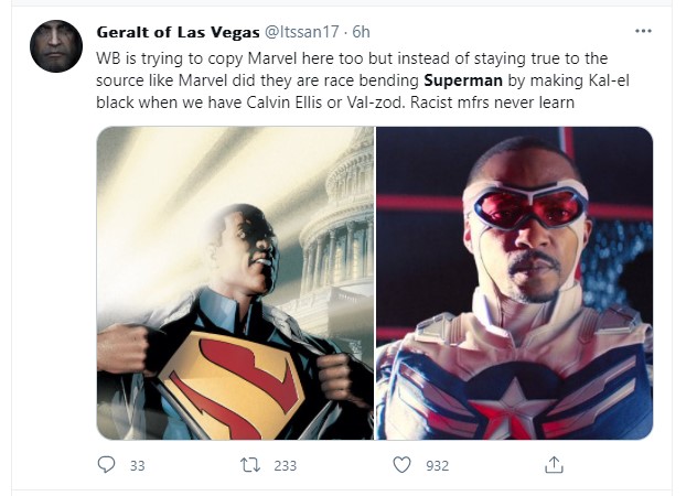 Black Superman tweet twitter