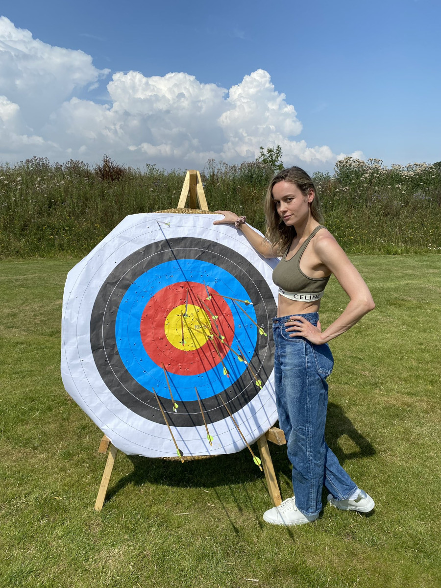 Brie Larson bow and arrow