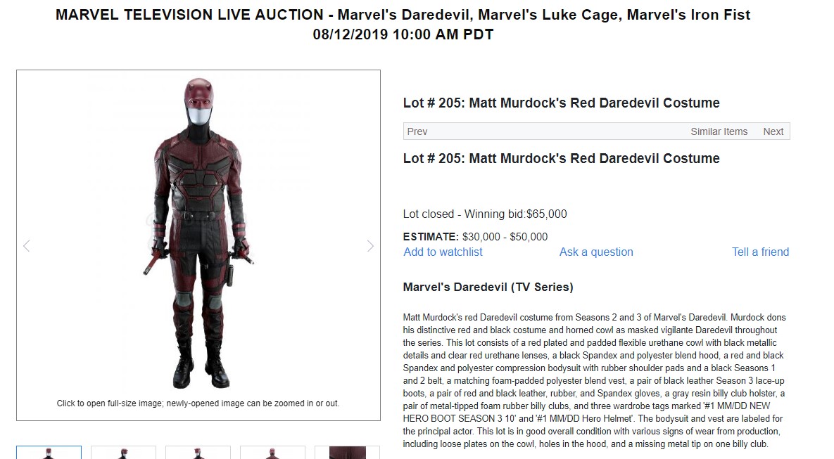 Daredevil auction Marvel