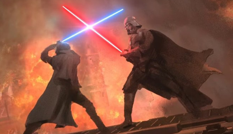 Darth Vader vs Obi-Wan concept art Disney Plus
