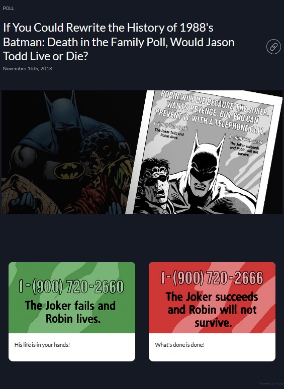 DC Universe Poll Asks Should Jason Todd Die