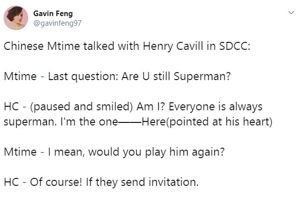 Comic-Con Henry Cavill Superman