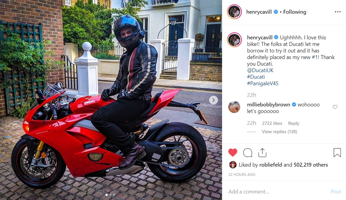 Henry Cavill Ducati motorcycle