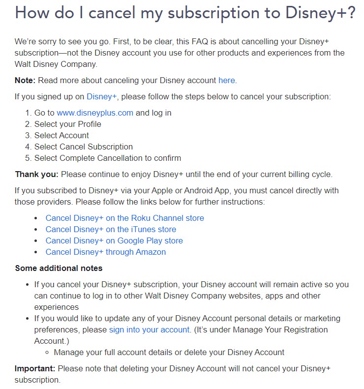 Cancel Disney Plus