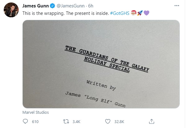 James Gunn Guardians of the Galaxy Holiday Special