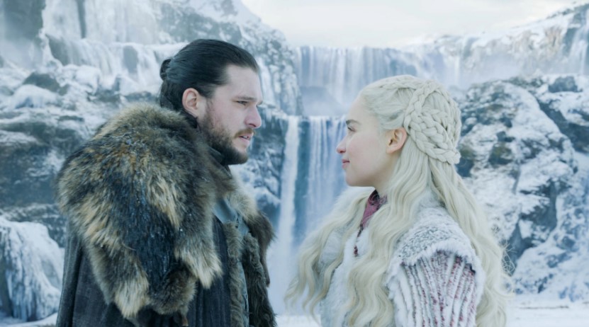 Jon Snow Game of Thrones Kit Harington and Emilia Clarke as daenerys