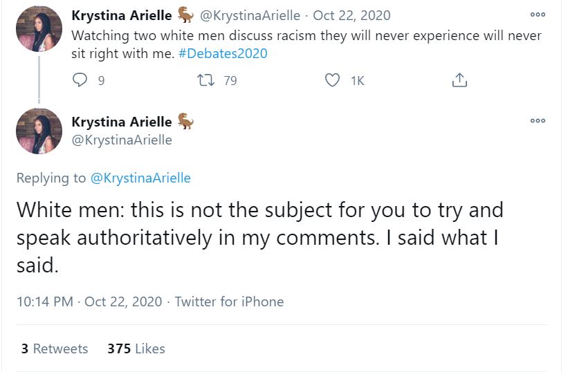 Krystina Arielle tweet