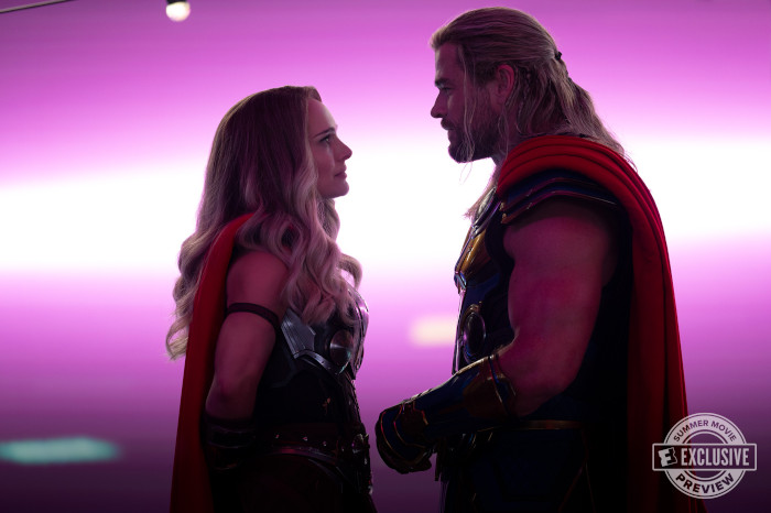 Natalie Portman and Chris Hemsworth in Thor Love and Thunder