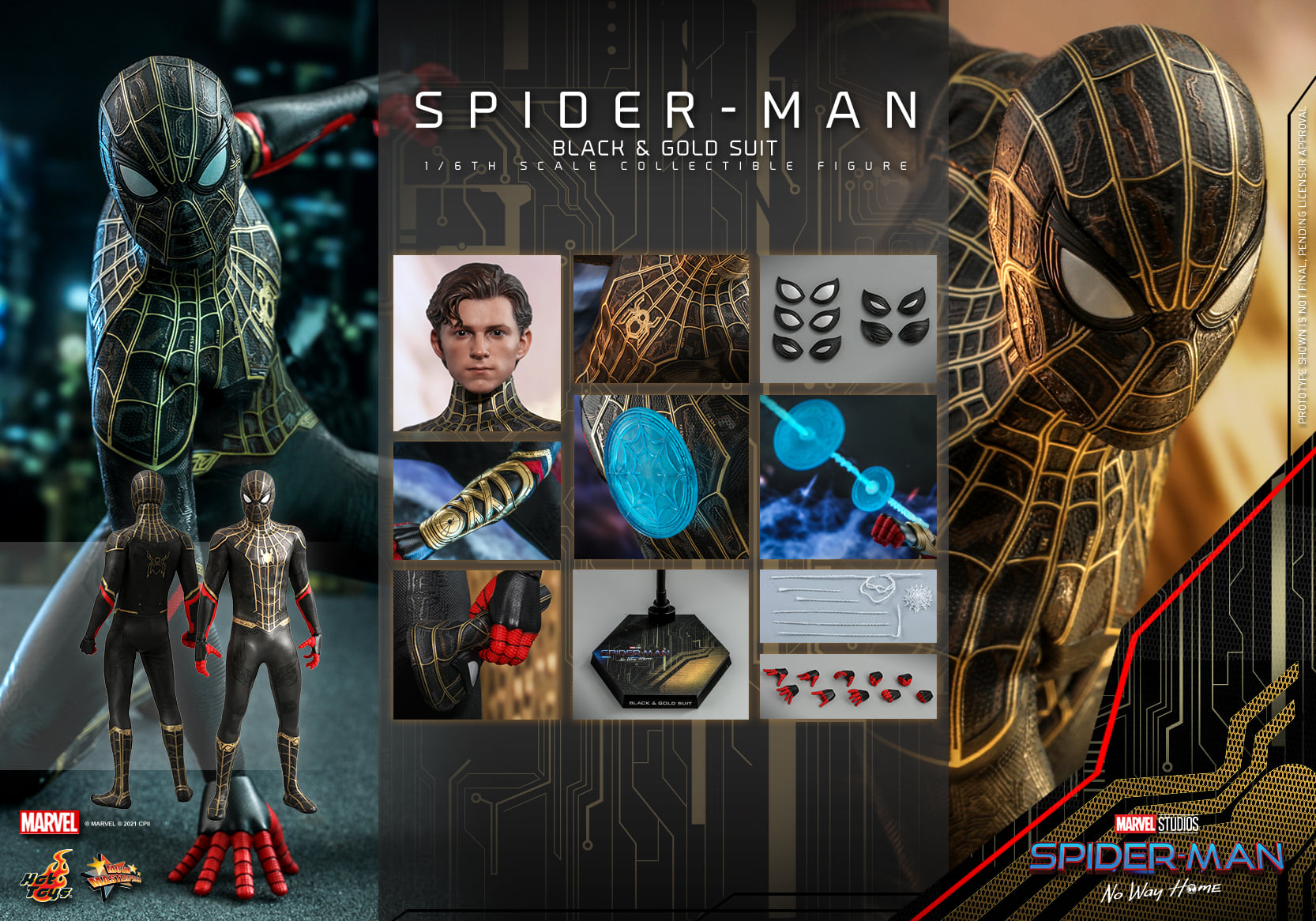 Spider-Man black and gold suit hot toys