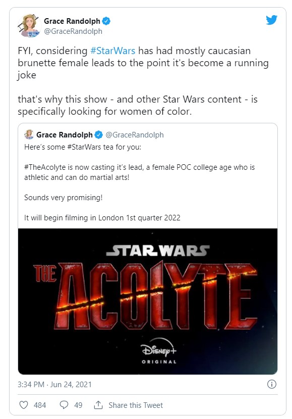 Star Wars The Acolyte POC female lead