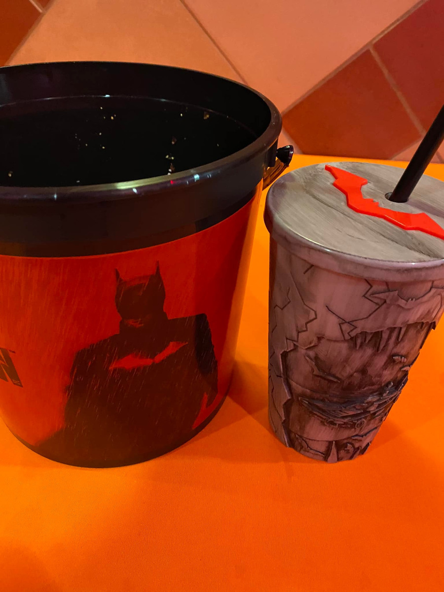The Batman popcorn bucket and cup souvenir combo