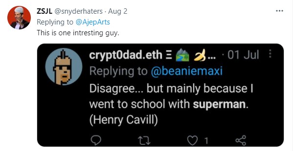 Henry Cavill Superman school tweets