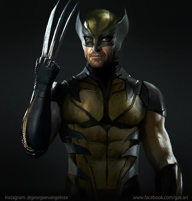 Hugh Jackman yellow wolverine suit