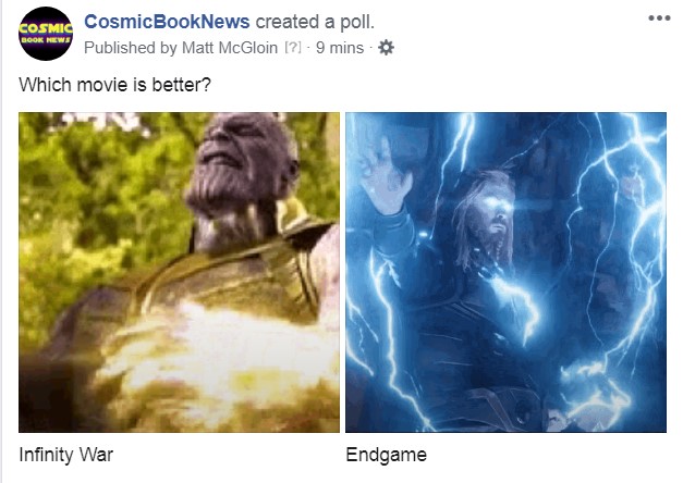 Infinity War Avengers Endgame poll