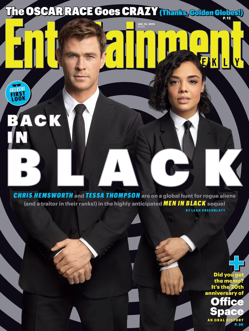 Men In Black Tessa Thompson and Chris Hemsworth