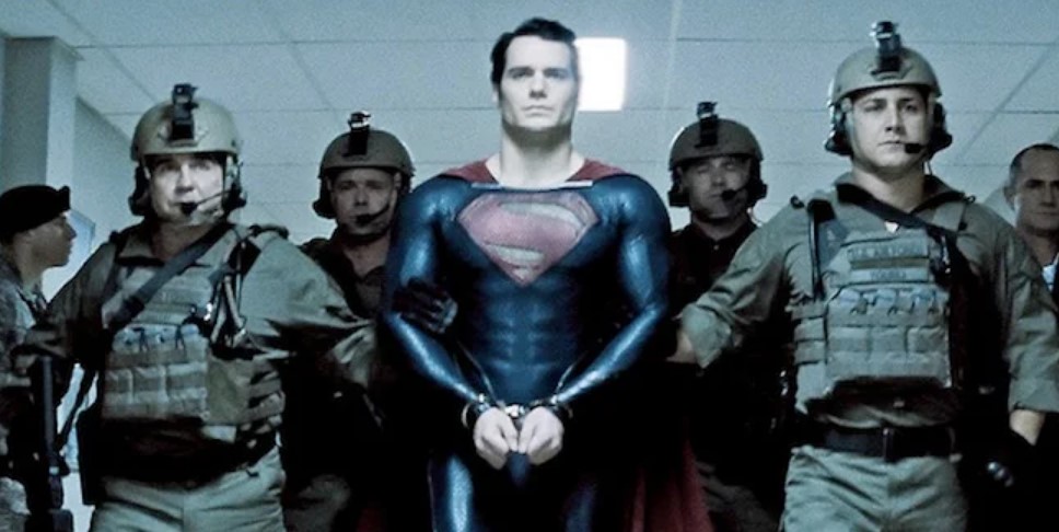 Superman Henry Cavill handcuffs Man of Steel