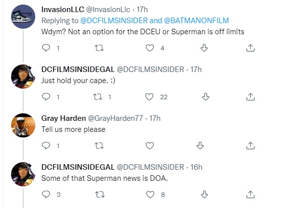 Superman insider tweets