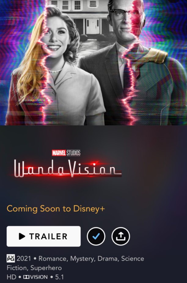 WandaVision PG rating Disney Plus