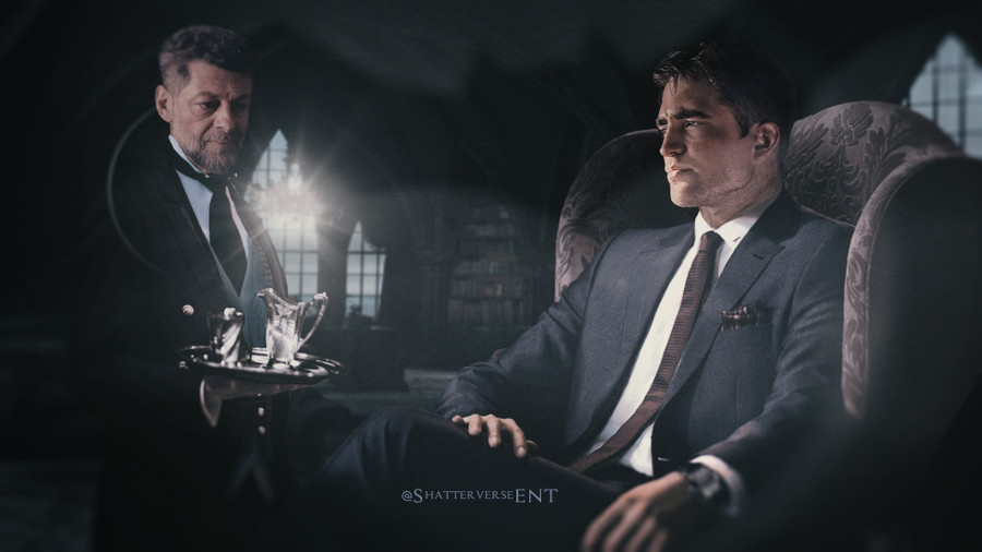 Batman Robert Pattinson Andy Serkis Alfred fan art