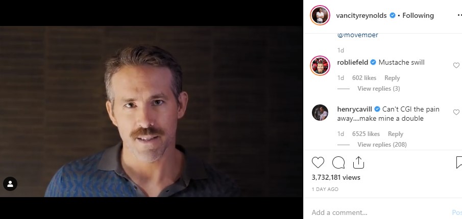 Henry Cavill Superman Mustache Ryan Reynolds