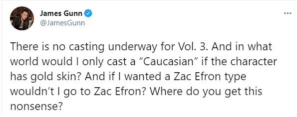 James Gunn Zac Efron Adam Warlock Guardians of the Galaxy 3