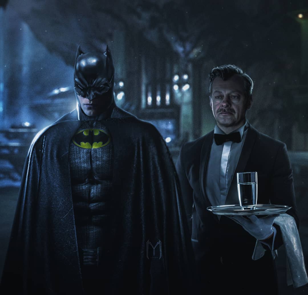 Andy Serkis Alfred fan art Batman Robert Pattinson