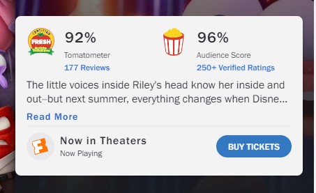 inside out 2 rotten tomatoes