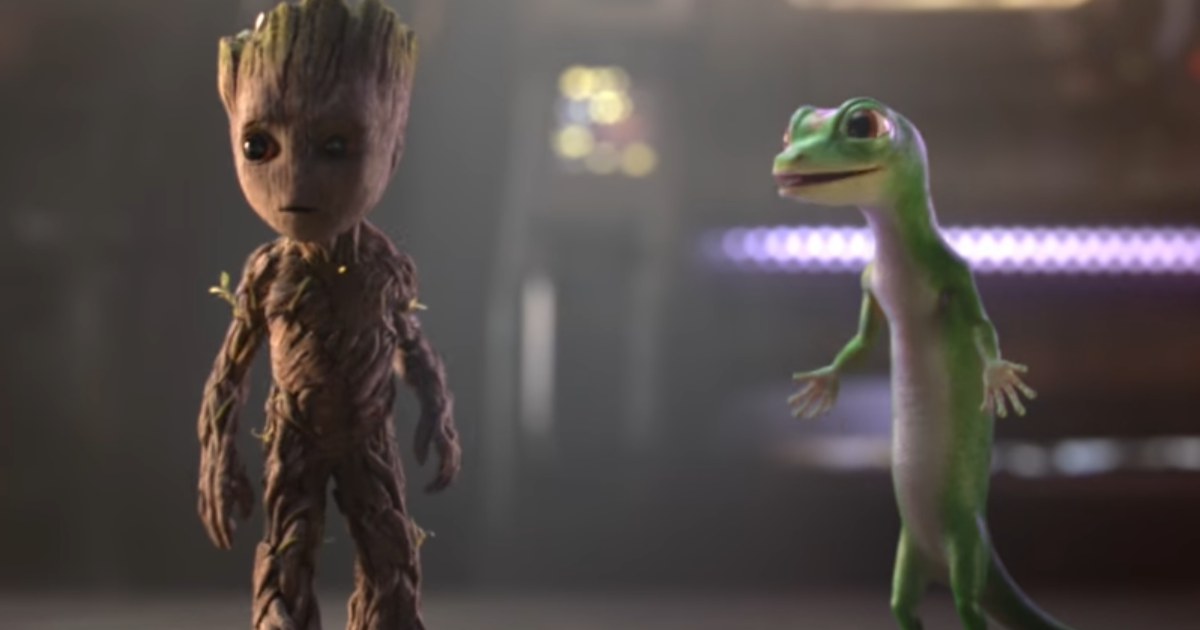 guardians galaxy 2 groot geico Guardians of the Galaxy 2 Baby Groot & Geico Gecko Spot