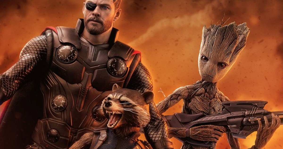 Avengers Infinity War Hot Toys Thor Teen Groot And Rocket Racoon