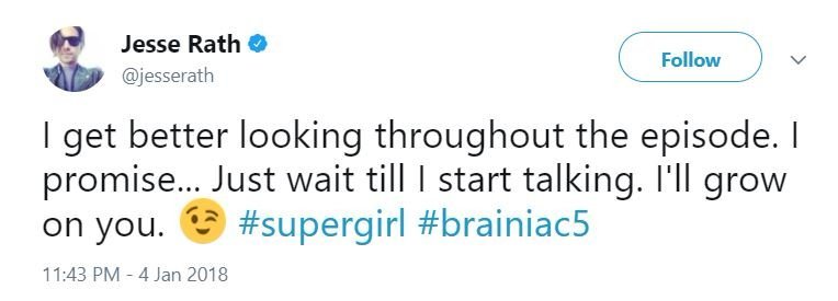 Jesse Rath Brainiac 5 tweet