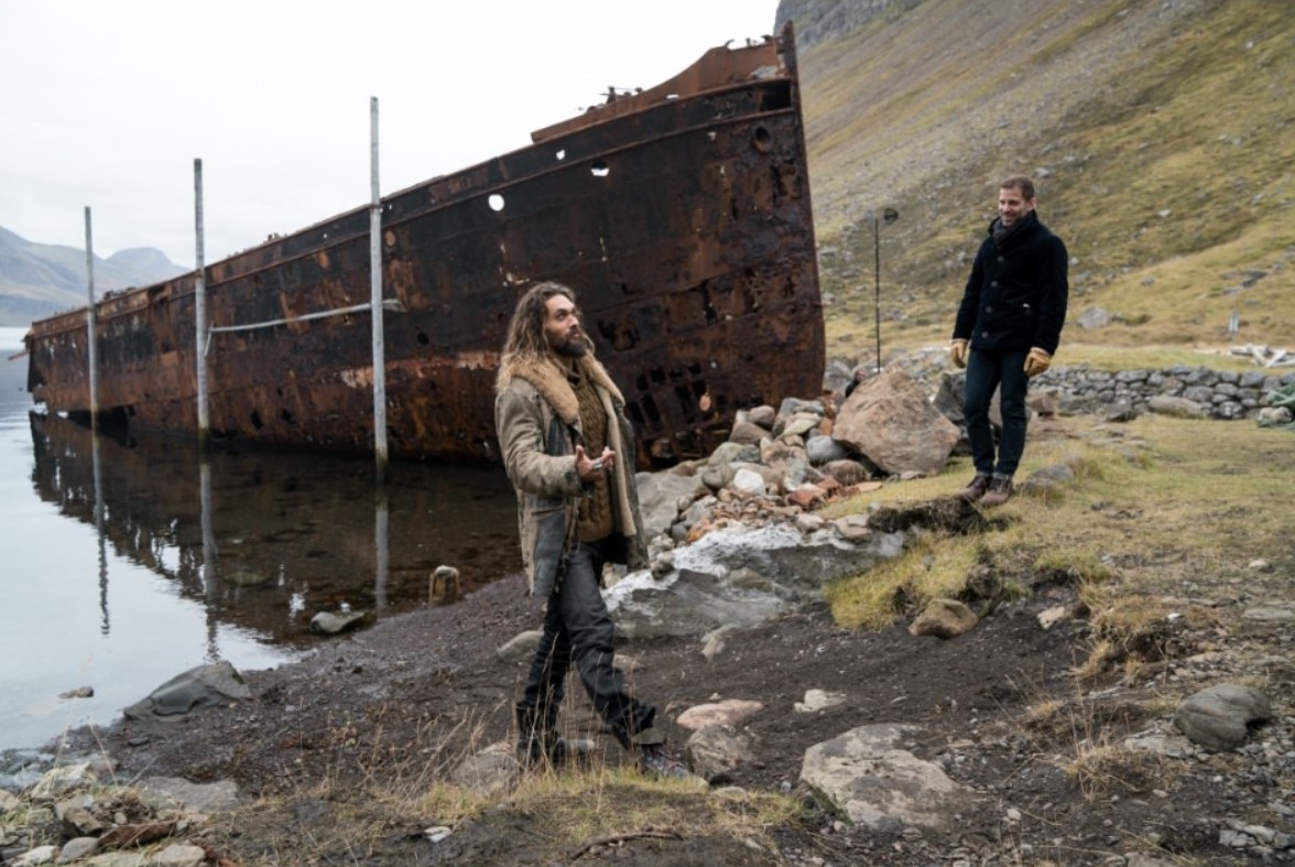 Justice League Jason Momoa and Zack Snyder