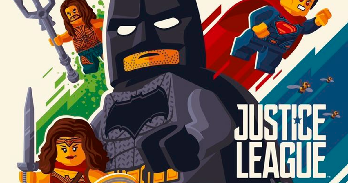 justice league movie lego poster
