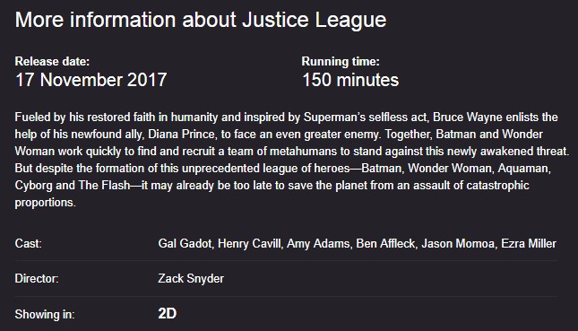 justice league runtime