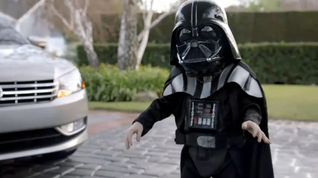 mini darth vader volkswaken Volkswagen Superbowl XLV Commercial: Mini-Darth Vader The Force
