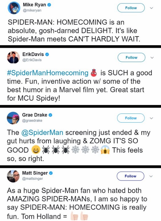 spider man homecoming twitter reactions 1
