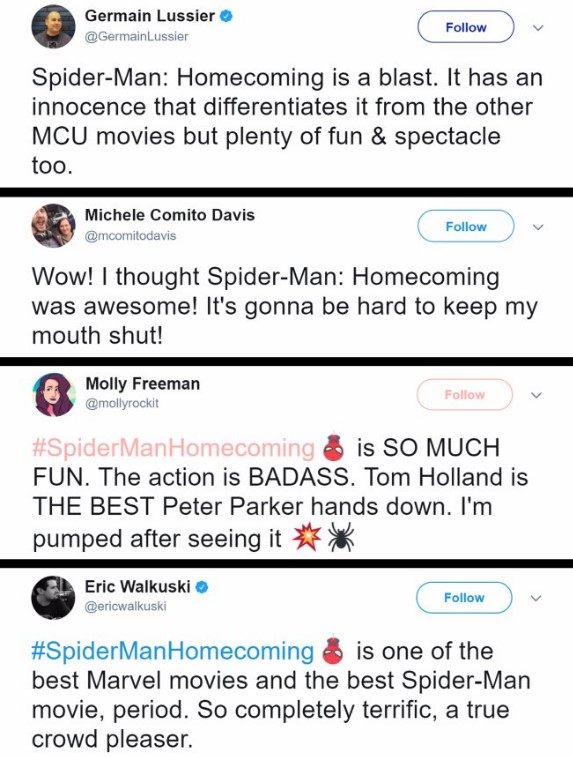spider man homecoming twitter reactions 2