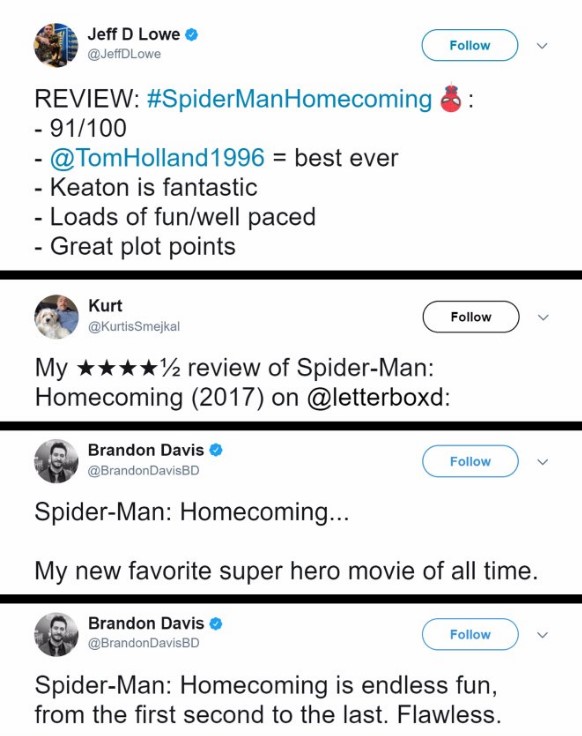 spider man homecoming twitter reactions 3