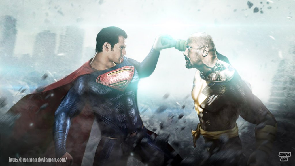 superman vs black adam fan art