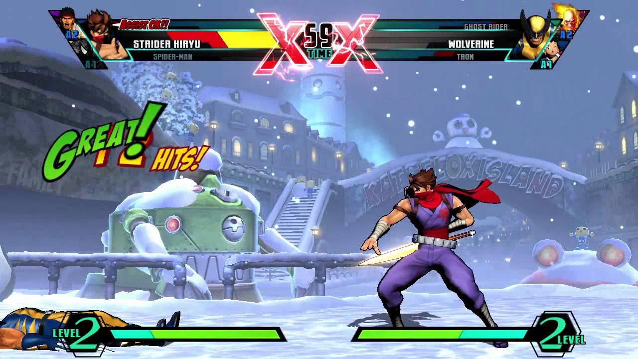 Strider vs. Ghost Rider - Gameplay - ULTIMATE MARVEL VS. CAPCOM 3