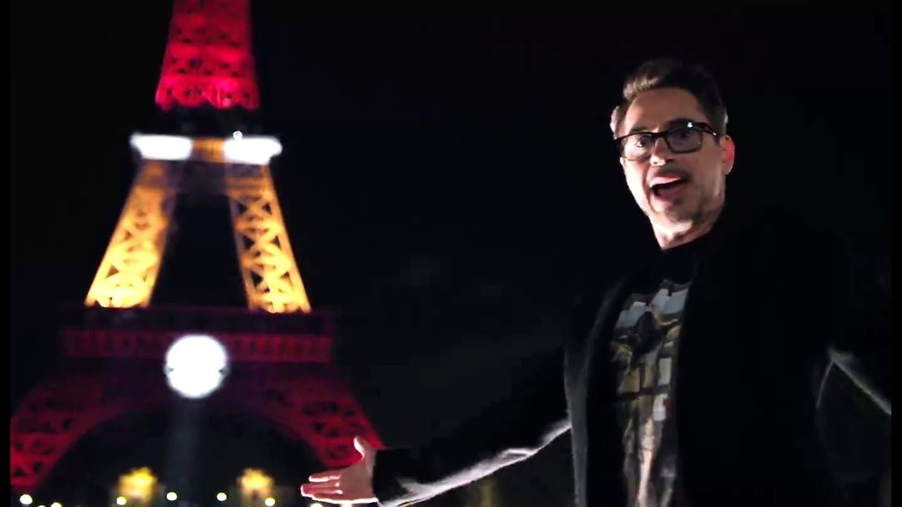 CAPTAIN AMERICA: CIVIL WAR Viral Clip - Robert Downey Jr. Thanks #TeamIronMan Fans at Eiffel Tower