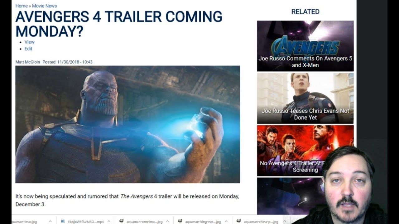 Avengers 4 Trailer Release Update: Coming Monday?