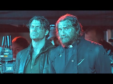 Henry Cavill and Dave Bautista on Highlander Set in London 