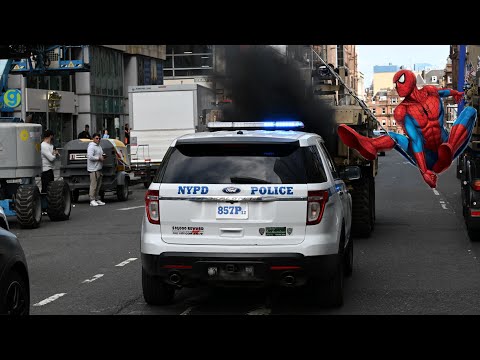 Spider-Man Car Chase with Police | Brand New Day Filming in Glasgow 