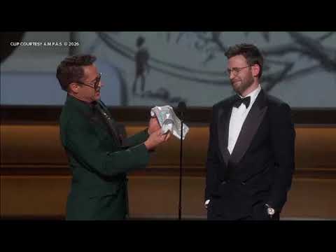 Oscars 2026: Robert Downey Jr. presents Channing Tatum's thong from 'Magic Mike' to Chris Evans