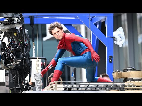 Tom Holland STRETCHES before Spider-Man Stunt Scene in Glasgow 2025