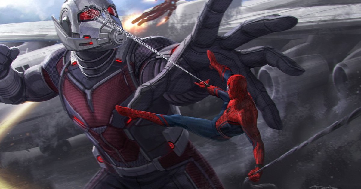 Spider-Man Vs. Giant-Man Captain America: Civil War Concept Art