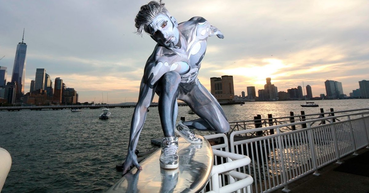 Watch: Silver Surfer Epic Halloween Costume Takes To The Streets of NYC