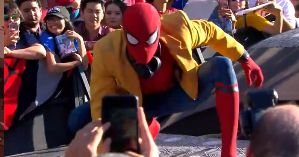 Watch Tom Holland’s Spider-Man: Homecoming Red Carpet Entrance