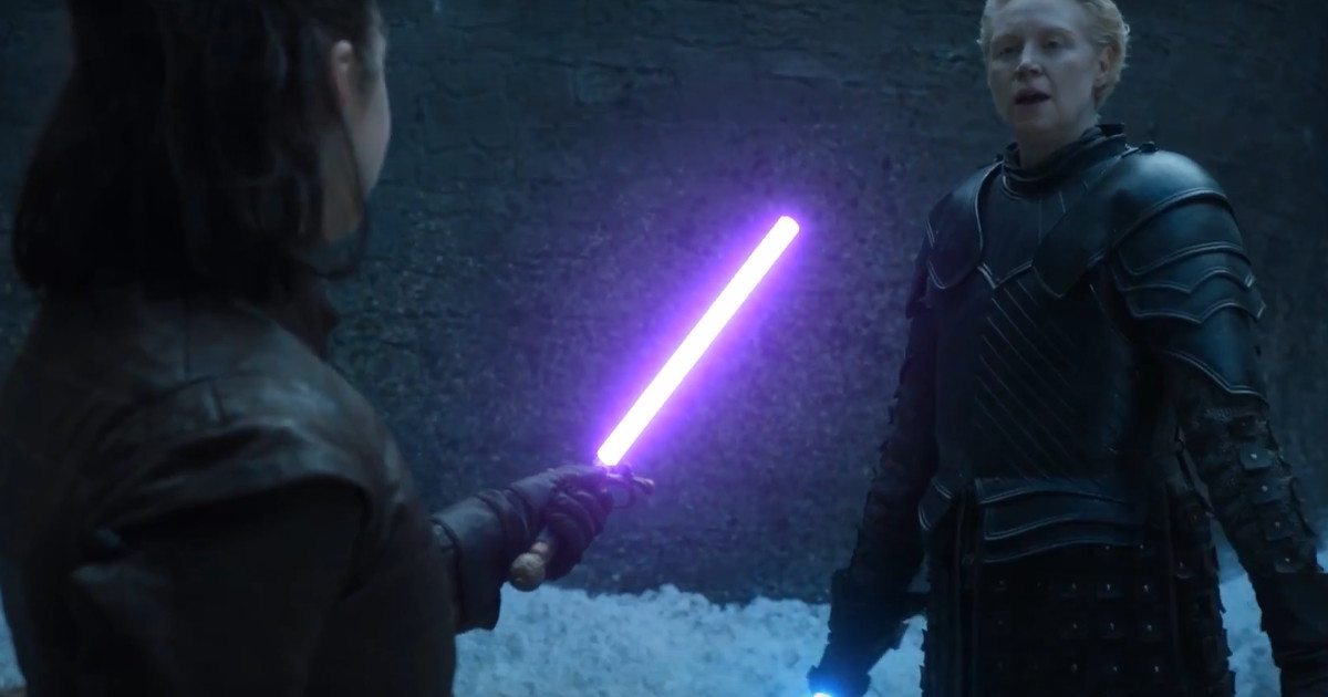 Watch: Arya vs Brienne Lightsaber Duel